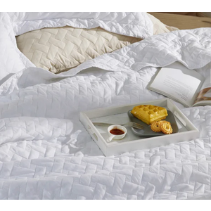 Bedsure Gentle Soft Basket Weave Quilt Set, Twin, White 