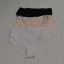 Sexy Cheeky Lace Womens Underwear Invisible Seamless Coverage Panties Lace Bikini Briefs, Pack of 3, XL, Black, Beige, White