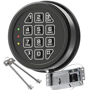 High Security Electronic Safe Lock Replacement Keypad with Solenoid Lock & 2 Override Keys, Fit Safe Box and More