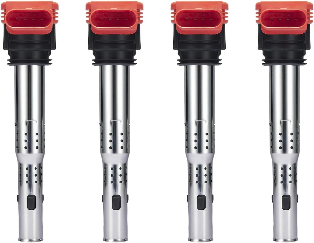 BDFHYK Ignition Coils Pack Compatible with Audi A3 A4 A5 A7 allroad Quattro Q5 Q7 R8 S4 S5 SQ5,Compatible with Tiguan VW Jetta Golf Passat GTI 2.0L 3.0L 3.2L 4.2L Coil for UF529 E1029 IC609 Set of 4
