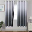 Estelar Textiler Gray Ombre Blackout Curtains for Bedroom 72 Inches Long for Bedroom, Grey and Greyish White Room Darkening Thermal Insulated Grommet Window Drapes for Living Room,52x72 Inch,2 Panels