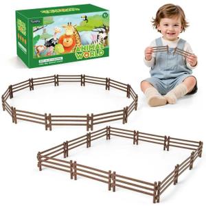 24PCS Farm Animal Corral Fence Toys for Kids Age 3-5 5-7 4-8 Years Olds Boys Girls, Educational Farm Animal Cake Toppers for Toddlers 3 4 5 6 7 8 9 10