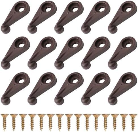 Morobor 50 PCS Glass Retainer Clips Kit, 6 mm Spherical Design Glass Clip Glass Cabinet Clips with Screws for Fixing Glass Cabinet Doors (Brown)