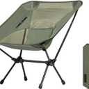CAMEL CROWN Portable Camping Chair Lightweight Compact Folding Chair Mesh for Outdoor Camp Travel Beach Picnic Festival Hiking Backpacking Army Green (Netting)