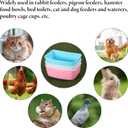 3 PCS Rabbit Feeder Waterer, Chicken Feeder Guinea Pig Food Bowl Hanging 15 oz Food Water Hanging Watering Container Feeding Dish Coop Cup Treats Drinker for Bird Bath Basin Hamster Bed