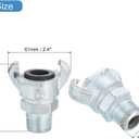 uxcell Iron Air Hose Fitting, 2Pcs 3/4" NPT Male 2 Lug Chicago Fitting Straight Through for Pipe Connections, Silver Tone (0.75 Inch)