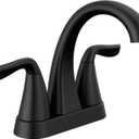 Delta Faucet Arvo Matte Black Bathroom Faucet, Centerset Bathroom Faucet Black, Bathroom Sink Faucet, Drain Assembly Included, Matte Black 25840LF-BL