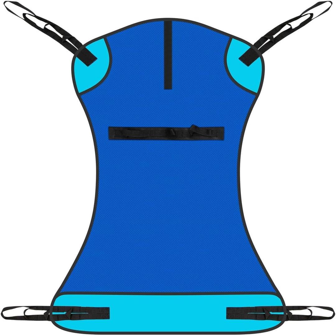 Vive Patient Lift Sling - Full Body Mesh Sling for Showering & Home Use - Transfer Sling for Elderly & Disabled - Patient Transfer Blanket & Lift Pad Assist Device for Bed Positioning & Lifting (Blue)