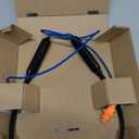 HomeSpot Noise Reduction Wireless Neckband Headphones with Qualcomm aptX HD, 27dB NRR, CVC Noise Cancelling Mic & Controls and 20H Playtime for Work Safety OSHA Compliant - Blue Wire Orange Earbuds