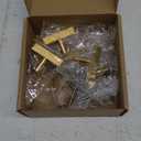 goldenwarm 15Pack Gold Cabinet Knobs Single Hole Drawer Knobs Furniture Hardware Brass Handles for Bathroom Cabinets Gold Drawer Handles Square T Bar Hardware 2"(50mm) Overall Length