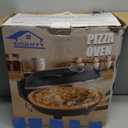 Pizza Oven Indoor, 12 Inch Retro Pizza Maker, Rapid Heating 800F, 1200W Glazed Ceramic Stone Electric Pizza Cooker, Two-button Precise Temperature Control, Viewing Window for Precise Cooking (Black)