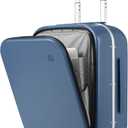 Mixi Carry On Luggage, 20'' Suitcase with Front Laptop Pocket, Travel Rolling Luggage Aluminum Frame PC Hardside with Spinner Wheels & TSA Lock and Cover - Sapphire Blue