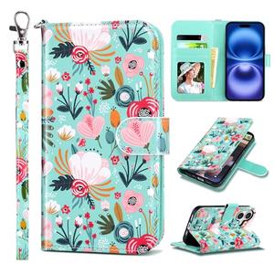 ULAK Compatible with iPhone 16 Wallet Case [RFID Blocking], Women PU Leather Shockproof Protective Folio Flip Cover with Card Holder Kickstand for iPhone16 6.1 inch, Mint