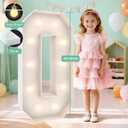 3FT Marquee Light Up Numbers 0,Party Decoration Large Marquee Light Up Letters with Weighted Water Bag,Pre-cut Foam Board Set Can Be Used for Birthdays,Weddings,Baby Anniversaries