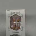 Flower Leaf Press on Nails Short Oval Fake Nails - LPOODDNU Spring Press on Nails Oval Shape False Nails Acrylic Nails Press on Leaves Stick on Nails Short Retro Artificial Nails for Women, 24Pcs  (Design10)