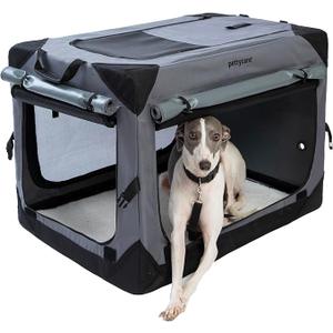 Pettycare 26 Inch Collapsible Foldable Soft Dog Kennel with Chew Proof Mesh Windows, Indoor & Outdoor Travel Dog Crate
