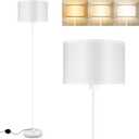 Floor Lamp White, Standing Lamp, 58" Tall Floor Lamp with Lampshade, Foot Pedal Switch, Modern Small Floor Lamps for Living Room/Bedroom/Classroom/Kids Room, White Lamp for Girls' Gift(Without Bulb)