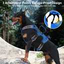 Escape Proof Dog Harness for Large Medium Sized Dogs Six Point Adjustable, Service Dog Vest Harness and Leash Set, No Pull Dogs Harnesses with Handle, Medium Dog Harnesses for Walking(Blue, S)