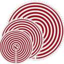 Christmas Tree Skirt, Red White Annual Rings 24 Inch Tree Skirt with Pom Pom Trim for Holiday Party Xmas Natural Rustic Tree Skirt for Holiday Home Decor