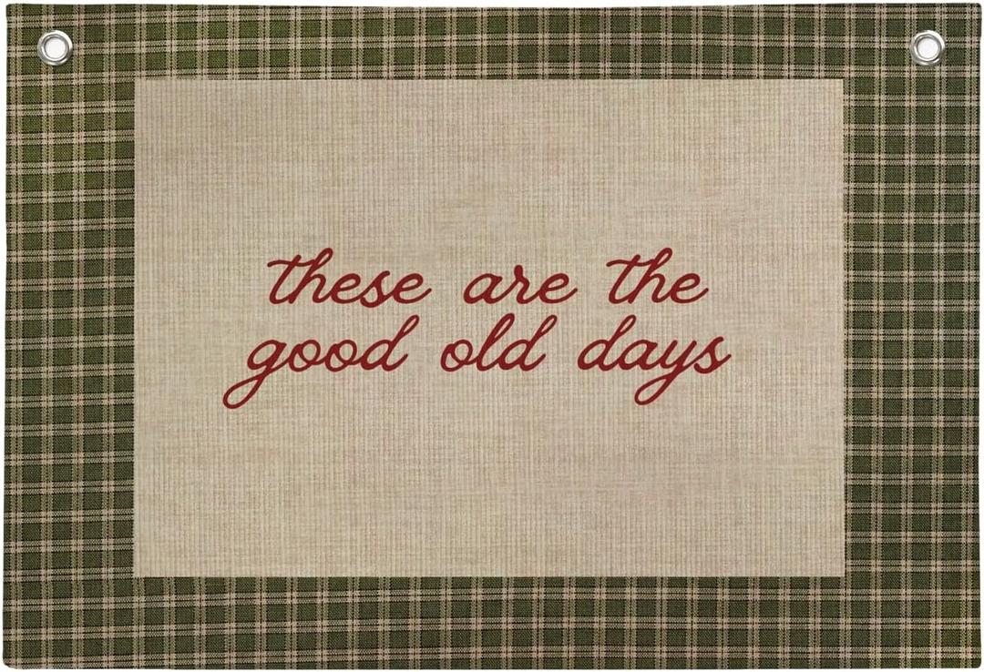 NaZaUK These Are The Good Old Days Wall Hanging Canvas Banner, Vintage Kids Wall Art Decor, Vintage Boys Room Decor, Inspirational Canvas Banner for Boys Girl Room Bedroom Decor, 20x30 Inch