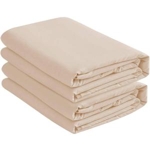 2 Pack Fitted Hospital Bed Sheets with Elastic All Around for a Double Brushed Ultra Soft Breathable 100% Microfiber Sheets, 36 x 84 x 12 (Beige)