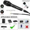 Wired Microphone for Singing,Professional Vocal Dynamic Handheld Karaoke,Cardioid Studio Mic,16.4 ft XLR & 6.35 MM with On and Off Switch, for Speakers/Mixer/Machine/Amp/Speech/Karaoke and Outdoors