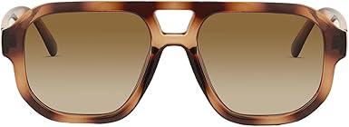 livho Trendy Polarized Square Aviator Sunglasses Women Men Square Eyewear Frame, Retro Sun Glasses for Women Men 2025 Shades Brown Tortoise/Brown