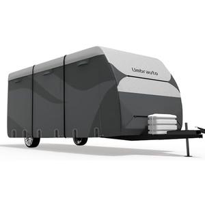 Umbrauto Travel Trailer RV Cover, Waterproof & Ripstop Camper Cover with 4-Layer Sides, Sun and Snow Protection, Extra Windproof Ropes, Fits Toy Hauler, Size 22""-24