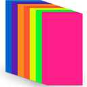 Colored Large Cardstock 12x24 In 35 Sheets Assorted Neon 7 Color Paper Bright Fluorescent Color Heavyweight Paper 180GSM/65lb Suitable for Extended Cutting,Ships Flat - No Creases