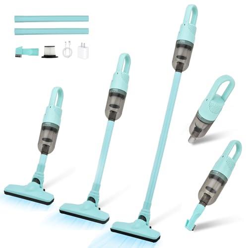 TROURAY Handheld Vacuum Cleaner, Ultra-Lightweight Mini Portable Vacuums for Home, 6 in 1 Stick Vac Cleaners for Car, Pet Hair(Green Cordless)