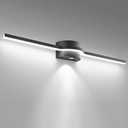 Bathroom Vanity Light Over Mirror– 40 Inch Black Vanity Lighting Fixtures LED Dimmable 6000K Bright White with Extra Downlight 22W 1760lm Matte Black