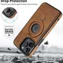 Magnetic for iPhone 17e / 16e Leather Case, Invisible Stand [Compatible with Magsafe] Slim Kickstand Phone Cove (Brown)