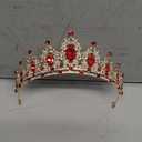 SuPoo Tiaras for Women Red Crown Queen Birthday Crown Crystal Headband Red Gem Rhinestone Hair Accessories Jewelry Princess Decoration for Wedding Party Prom Halloween Christmas Gifts