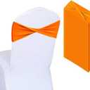 50 PCS Spandex Chair Sashes Bows Bands Slider Sashes Plain Bow Elastic Bands Ties Without Buckle for Wedding Graduation Banquet Events Decoration