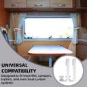 TonGass 4-Pack RV Curtain Holders with Screws (White)  Camper & Motorhome Curtain Clips for Window Drapes, Heavy-Duty Plastic Retainers for RV, Boat, and Trailer Curtains