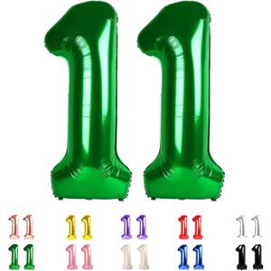 Number Balloons Big 11 11st Birthday Dark Green Party Decorations for Women Men, 40 In 11st Balloons for Engagement, Wedding, Celebration Party, Graduations, Photo Shoot