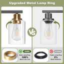Unicozin Modern Bathroom Light Fixtures, 4 Light Vanity Lights Over Mirror, Black and Gold Wall Lamp with Clear Glass for Living Room Cabinet Bedroom Porch