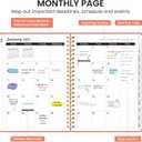 2026 Planner, Weekly and Monthly Calendar Planner, January 2026 - December 2026, Hardcover 2026 Calendar Book with Tabs For Women & Men, Inner Pocket, Spiral Bound, Perfect for Office Home School Supplies - A5 (6.3" x 8.5"), Coral