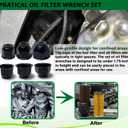 3Pcs Oil Filter Socket Cap, Oil Filter Wrench Cap, Oil Filter Removal Tool, Oil Filter Replacement Kit, Oil Filter Change Set for Oil Filter Cover Installation and Removal