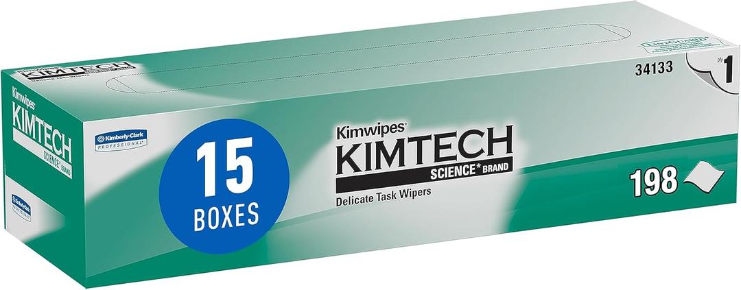 Kimtech Science Kimwipes Disposable Task Wipers 11-4/5 x 11-4/5" 34133, 15 Pack, 2940 Wipes
