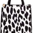 kate spade new york Portable Soft Cooler Lunch Bag, Thermal Tote with Insulated Interior Lining and Storage Pocket, Lunch Tote for Women, Modern Leopard