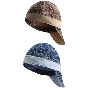 Fullsheild Reversible Welding Cap Flame Resistant CAT 2 Protective FR Welder Hats 6 Pannel Lightweight Printed for Men Women