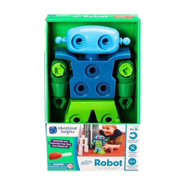 Educational Insights Design & Drill Sparklebot Robot Toy, 23-Piece Set, Kids Drill Sets, STEM Toys, Gift for Kids Ages 3+ (Pink/Purple)