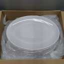 Dandat 24 Pcs 14 Inch Large Serving Platters Oval Trays White Plates Serving Dish for Wedding Party Restaurant Home Steak, Taco, Sushi, Appetizer, Cake