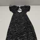 SOLY HUX Women's Sexy Cut Out Cami Dress Zebra Print Spaghetti Strap Bodycon Mini Club Dresses Black M