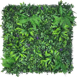 Artificial Greenery Wall Panels: 20''x 20'' 8P UV-Anti Faux Greennery Grass Wall Privacy Backdrop Fence Screen for Garden Fence Covering Privacy, Outdoor Indoor Home Decor
