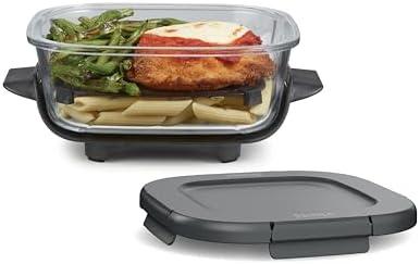 Ninja 6 Cup CleanCrisp Glass Container with Leak-Proof Storage lid, Compatible with Ninja Crispi® Portable Cooking System, Microwave, Freezer & Dishwasher Safe, PFAS & PTFE Free Glass, XSKSFN6CUP