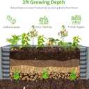 Land Guard 6x3x2ft Galvanized Raised Garden Bed, Planter Boxes Outdoor, Raised Garden Beds Outdoor for Vegetables, Flowers, Herbs, 269 Gallons, Modern Gray