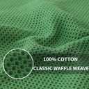 Homaxy 100% Cotton Waffle Weave Kitchen Towels, 5-Pack Ultra Soft Absorbent Dish Towels, Quick Drying Cleaning Towels, 13 x 28 Inches, Grass Green