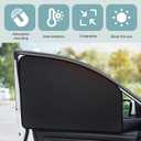 4 PCS Car Side Window Sun Cover, 18.89In x 24.40In x 12.99In Front Window Sun Protection, 18.89In x 31.49In Rear Window Heat Insulation, Universal Foldable Car Heat Insulation Cover (Black)